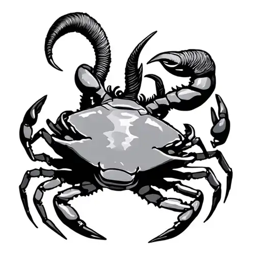 Crab Fighting A Capricorn Zodiac Sign