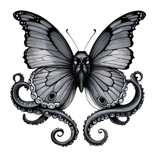 Octopus Woth Butterflies
