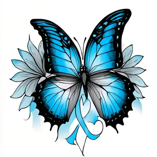 Butterflies Blue And Light Symbol Of Love Of Two People