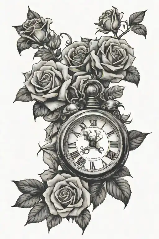 Roses And A Clock Masculine