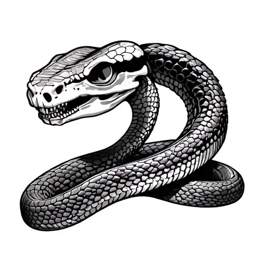 Snake Skeleton All In Black