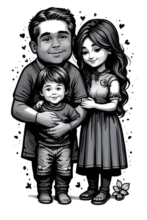 Dad And Mom Holding Their Son's Hands Holding