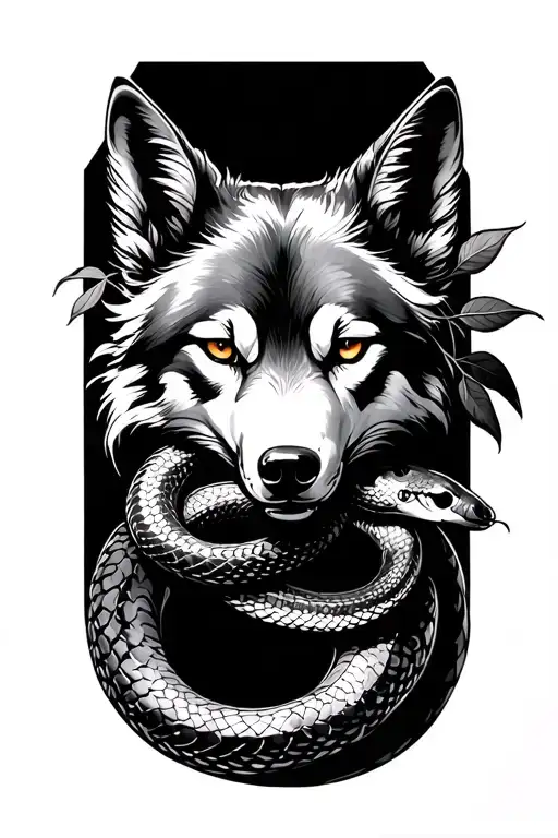Snake Wolf Leaves In The Shape Of A Papillion