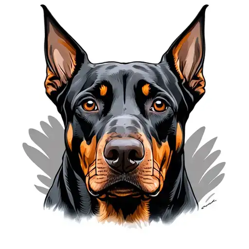 Doberman Line Art