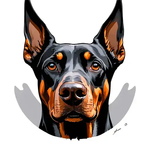 Doberman Line Art