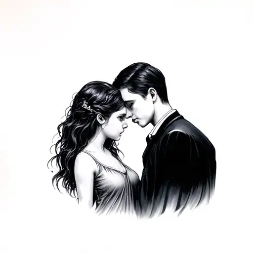 Mourning Father And Daughter From Behind