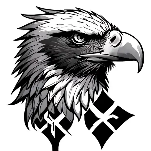 Eagle Head With Cross