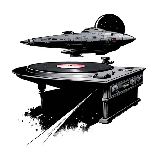 Space Ship And Record Player