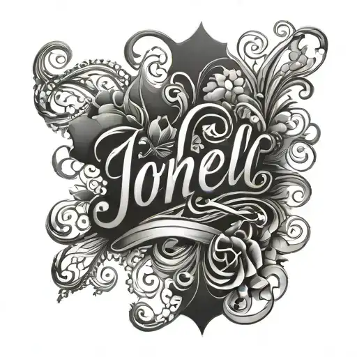 Design A Tattoo Incorporating The Name 'Jonell' In A Creative And Visually Appealing Manner