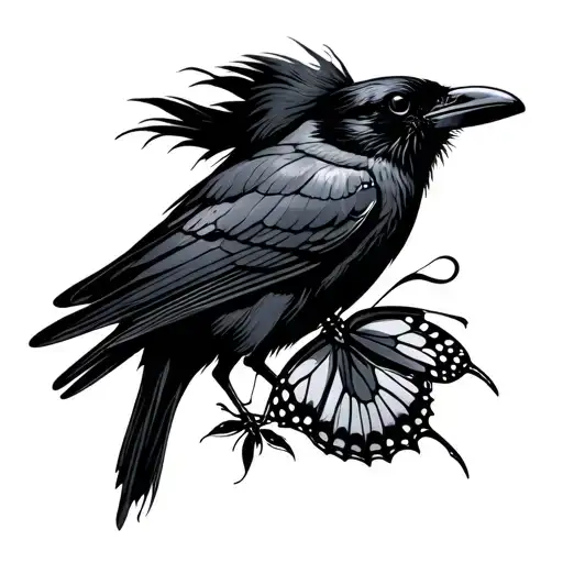 Crow And Butterfly