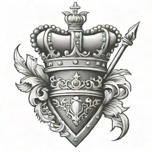 Crown Hanging Off Of A Shield
