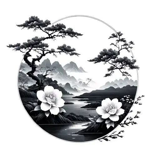 Floral Landscape Japanese
