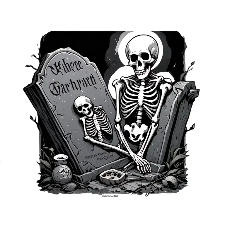 Undeath Horror Grave Stones Skelleton