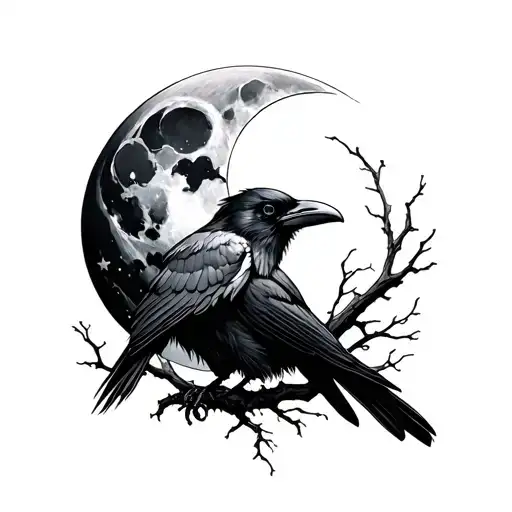 Raven And Moon