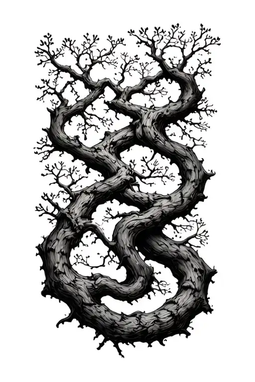 Tree Branches Intertwined Symbolizing