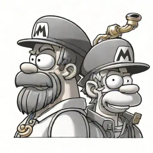 Homer Simspon And Mario