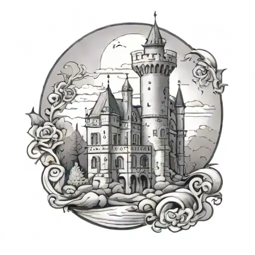 Midevile Castle With Hourglass Arm Sleeve