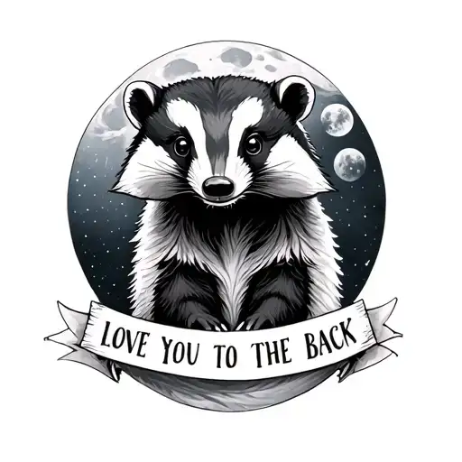 Tattoo Badger Love You To The Moon And Back