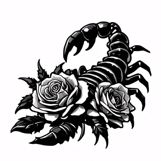 Scorpion And Rose With Thorns
