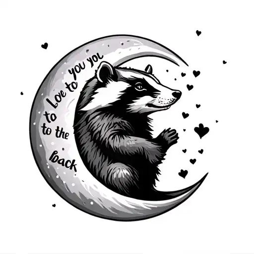 Tattoo Badger Love You To The Moon And Back