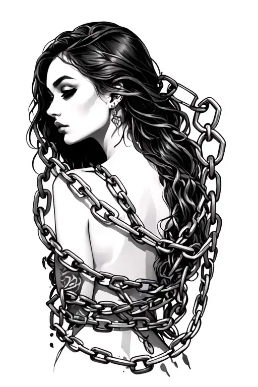 Woman With Broken Chain Wrapped
