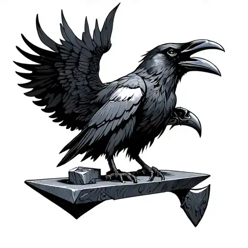 Horus Blacksmith Anvil And Raven