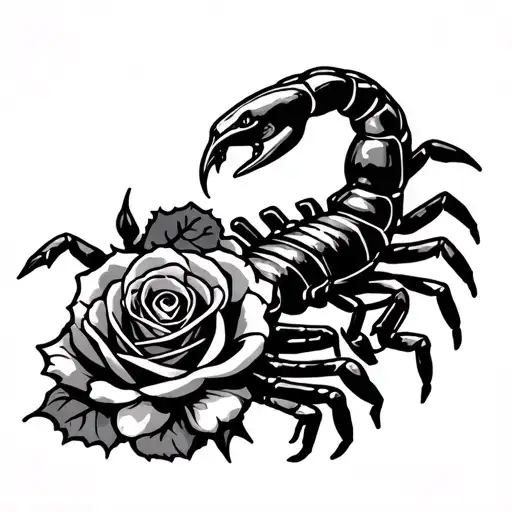 Scorpion And Rose In The Middle Of The Marseille Velodrome Stadium