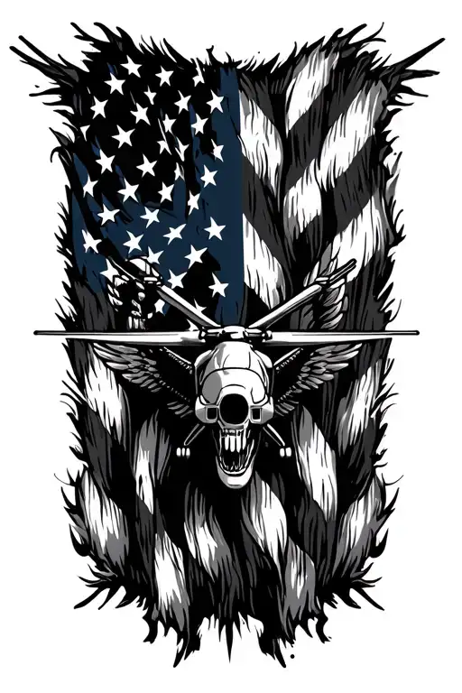 Helicopter American Flag