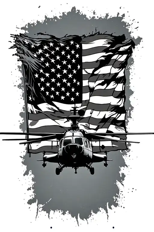 Helicopter American Flag