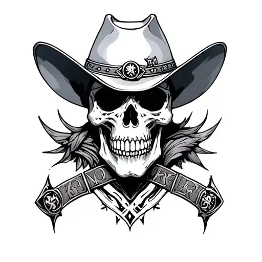 Lord Of The Ring Mixed With Country Cowboy Skull
