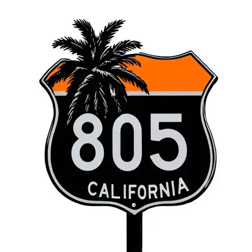 California Palm Tree Highway 1 Sign 805