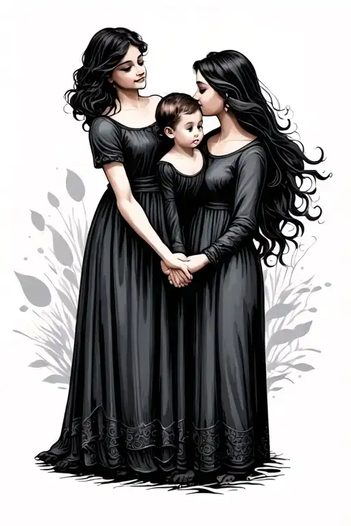 Mom And Child Holding Hands