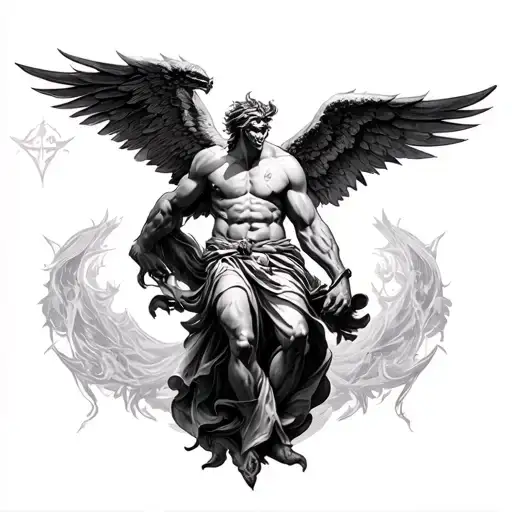 Arch Angel Michael Fighting Devil