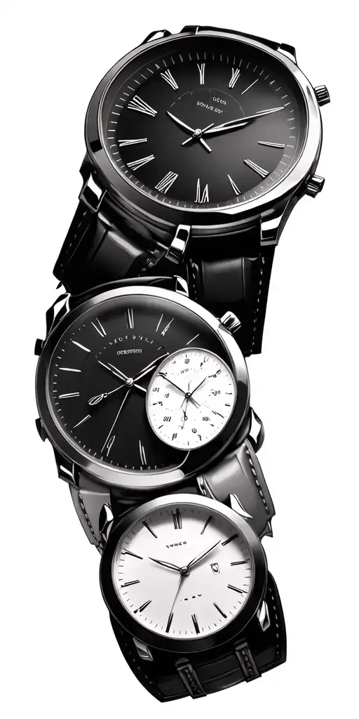 Four 3D Watches Merging Together