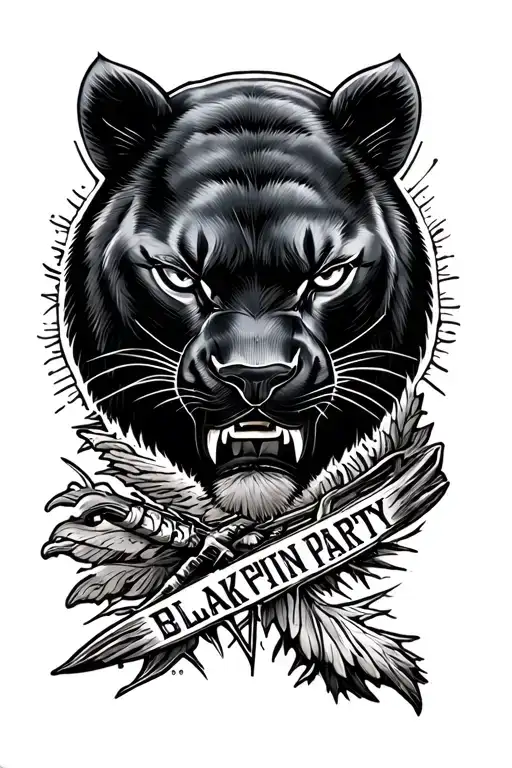 Black Panther Party Logo Tattoo Design