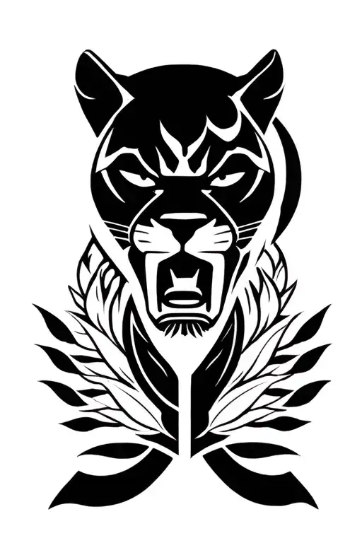 Black Panther Party Symbol With Other Elements Of Black Culture