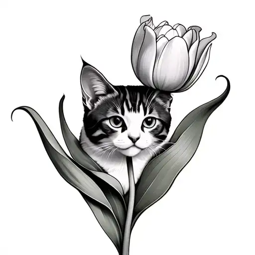Tulip With A Cat Inside