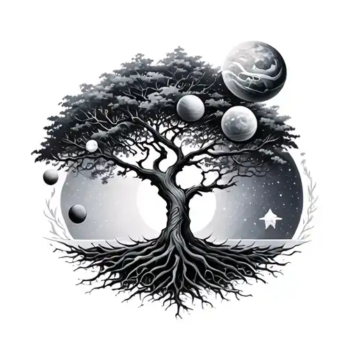 Tree Of Life And Space Themed