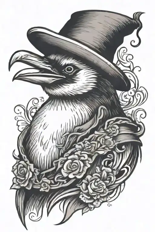 Penguine Huffing With A Hat On