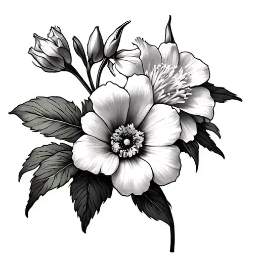 Carnation And Daffodil And Morning Glory And Daisy