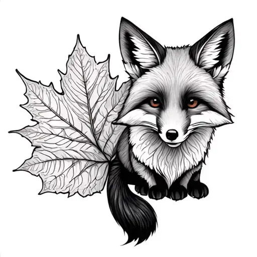 Mapple Leaf Fox Sitting