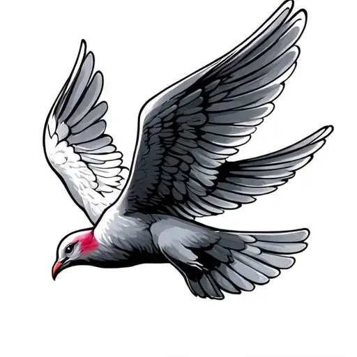 Dove With Wings Spread