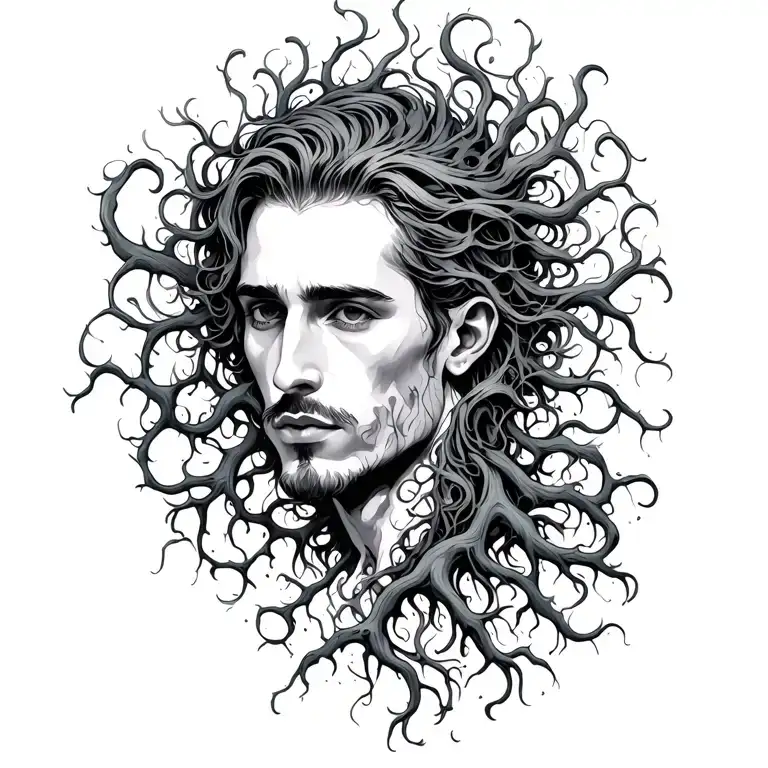 Vito Writen With Tendrils And Roots Growing