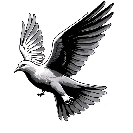 Dove With Wings Spread