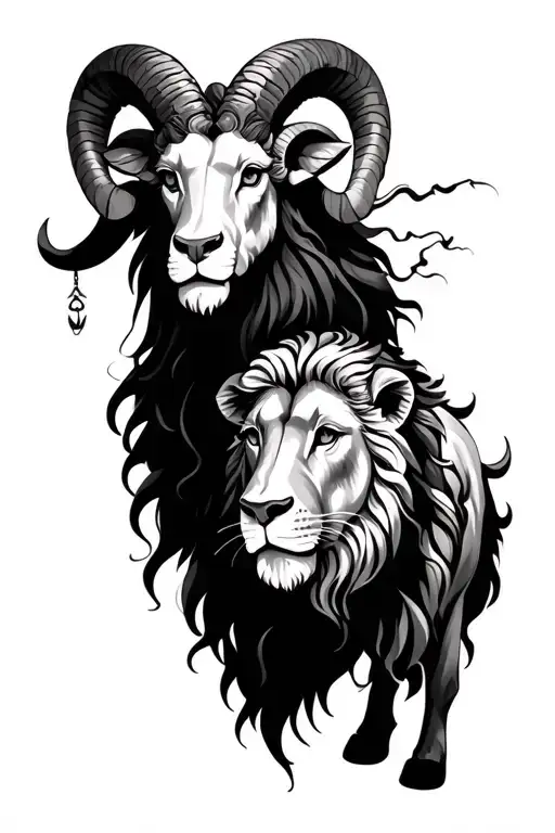 Aquarius With A Ram And A Taurus And A Lion