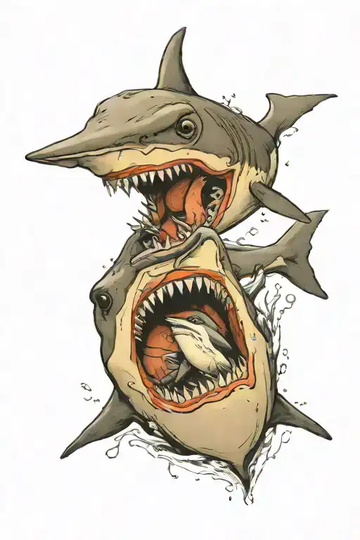Shark Eating A Penguin