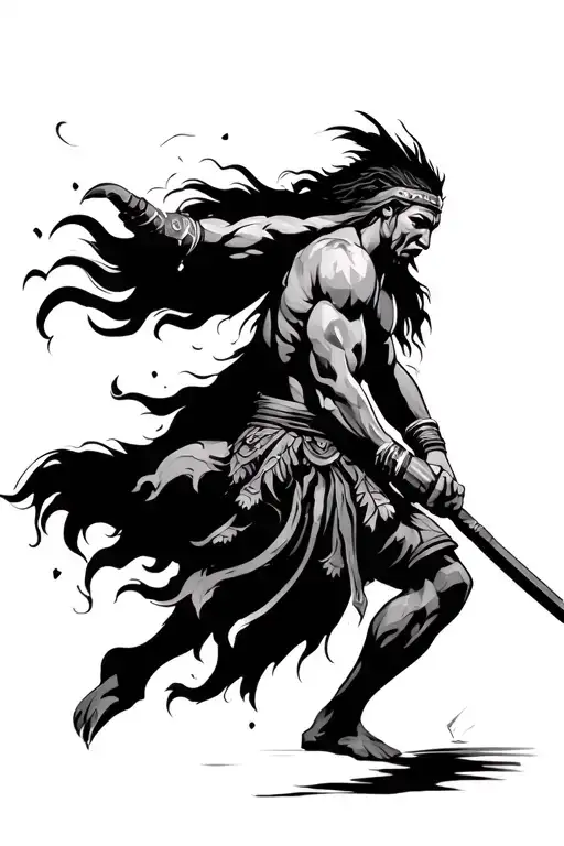 Tribal Warrior Battling