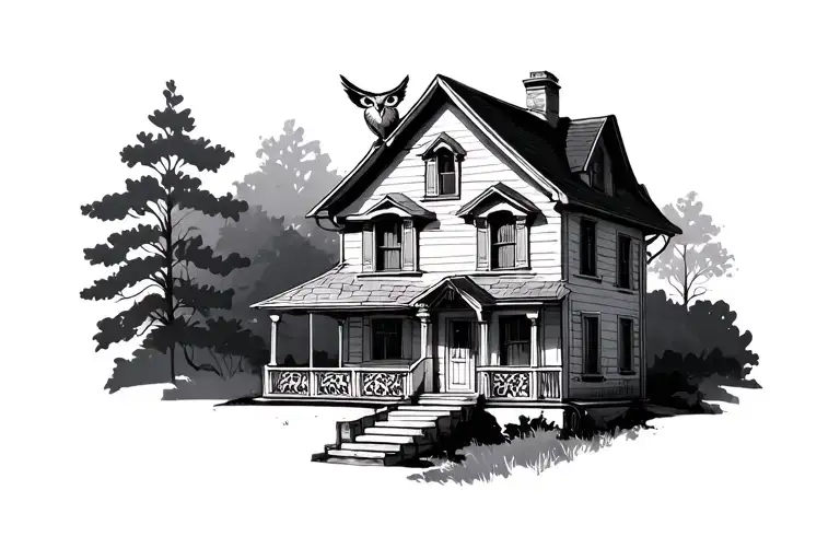 House With Owl On Top
