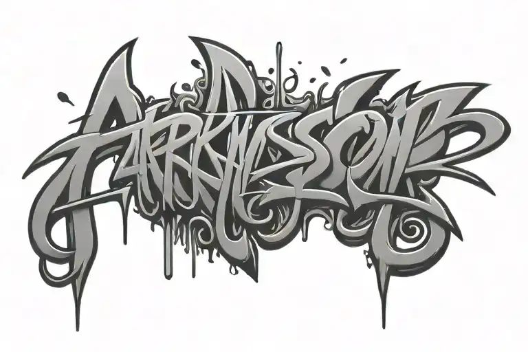 The Word Parkinsons In Graffiti Font The Letters