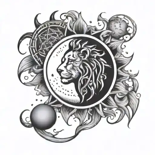 A Heart-shaped Sun With A Leo Constellation Inside